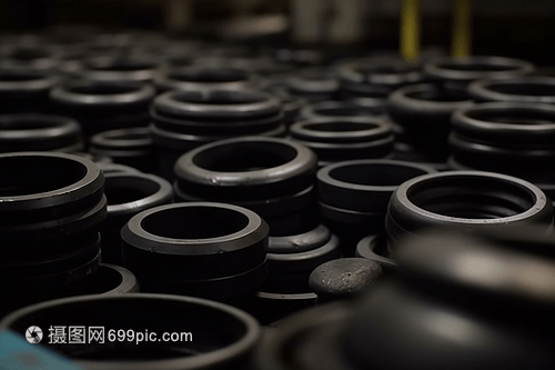 橡膠制造的細節特寫攝影圖